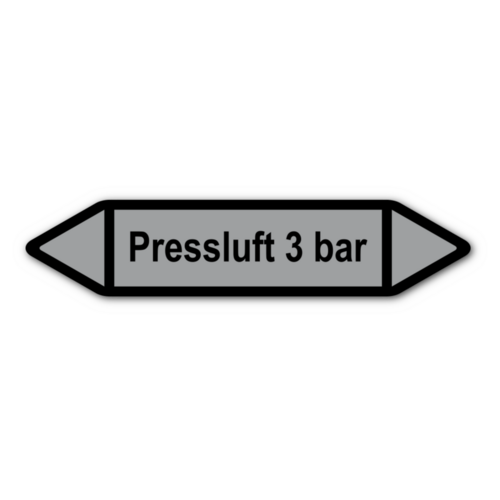 Rohrleitungskennzeichnung „Pressluft 3 bar“