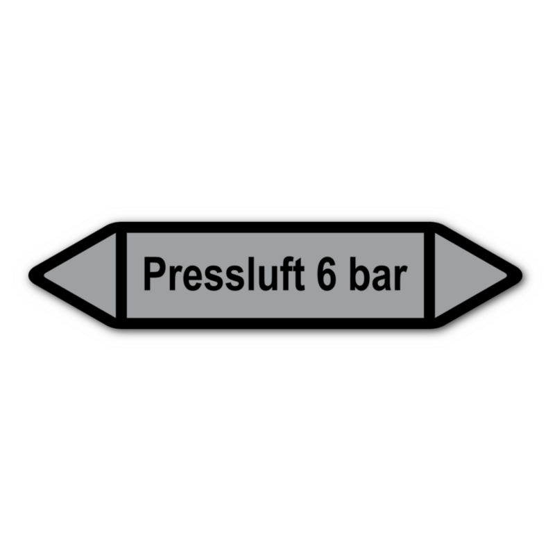 Rohrleitungskennzeichnung „Pressluft 6 bar“