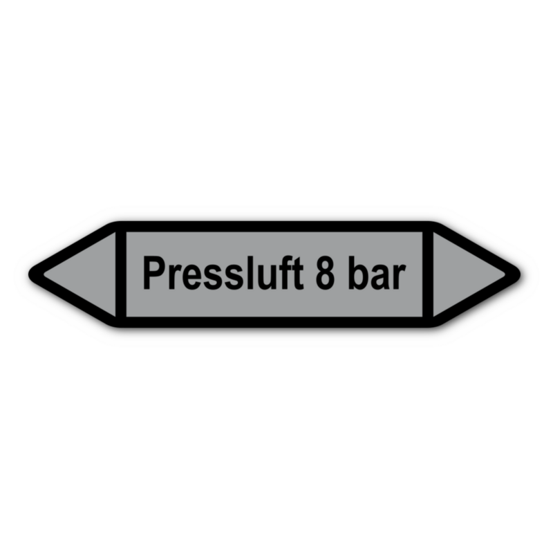 Rohrleitungskennzeichnung „Pressluft 8 bar“
