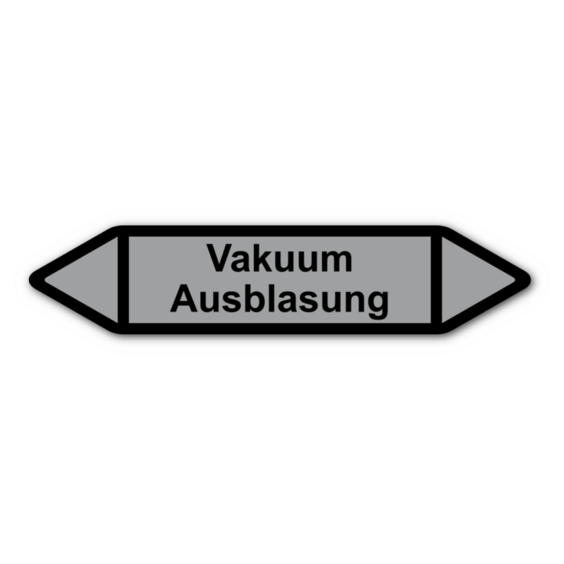 Rohrleitungskennzeichnung „Vakuum Ausblasung“