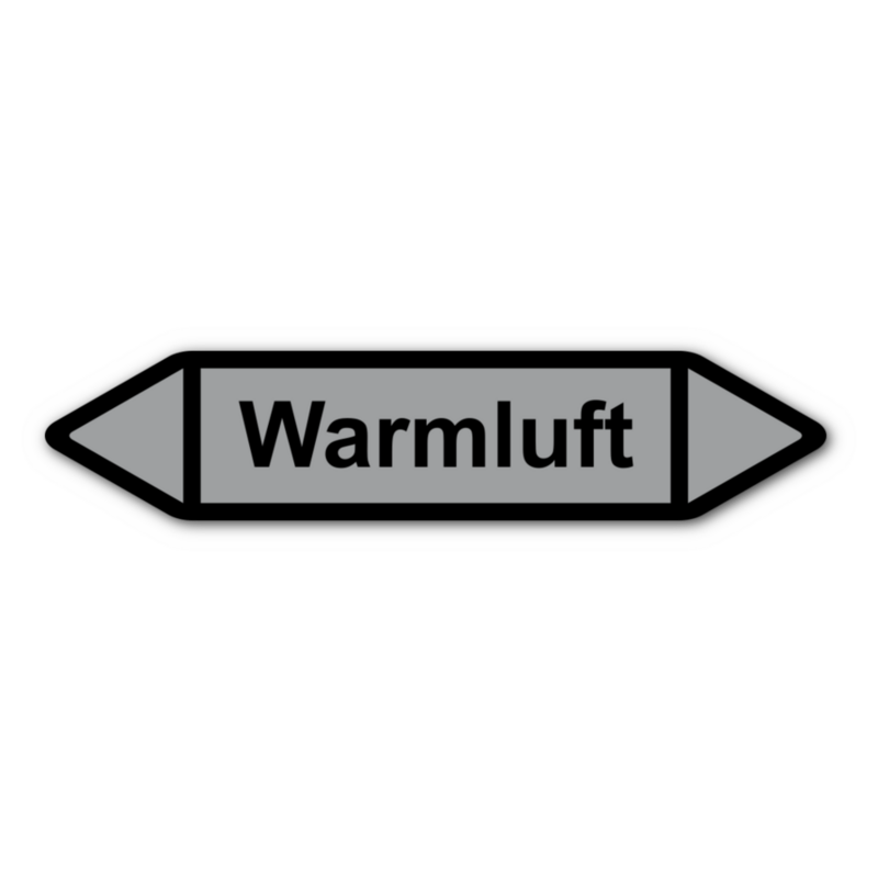 Rohrleitungskennzeichnung „Warmluft“
