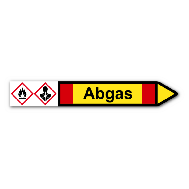 Rohrleitungskennzeichnung „Abgas“