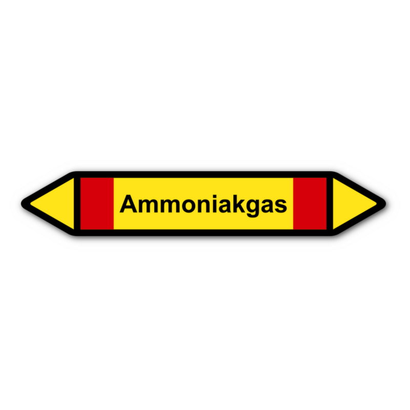 Rohrleitungskennzeichnung „Ammoniakgas“, ohne Piktogramme