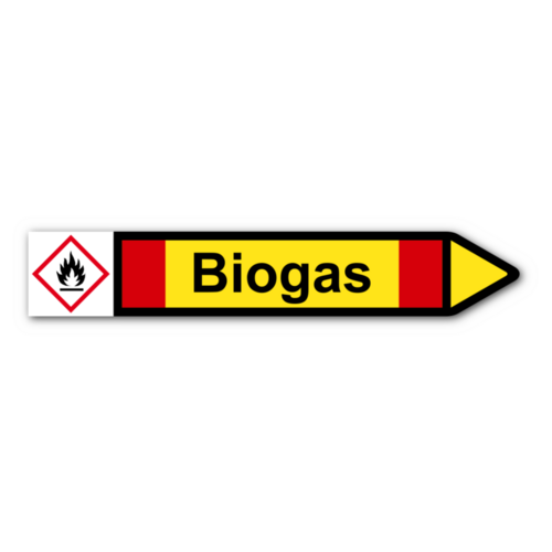Rohrleitungskennzeichnung „Biogas“