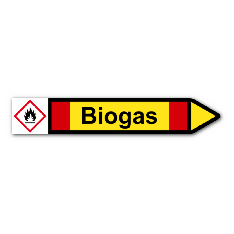 Rohrleitungskennzeichnung „Biogas“