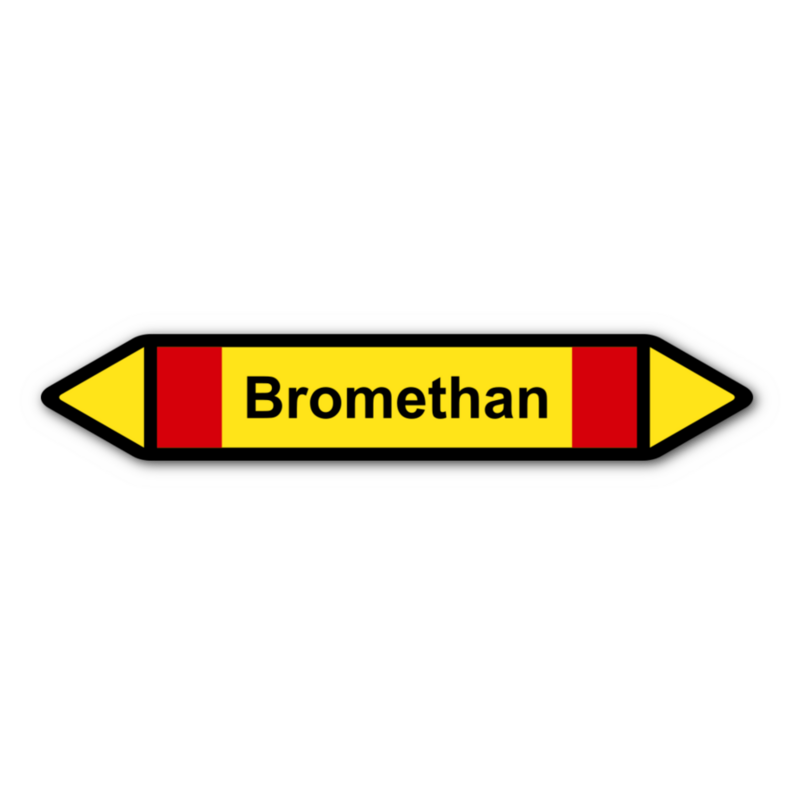 Rohrleitungskennzeichnung „Bromethan“, ohne Piktogramme