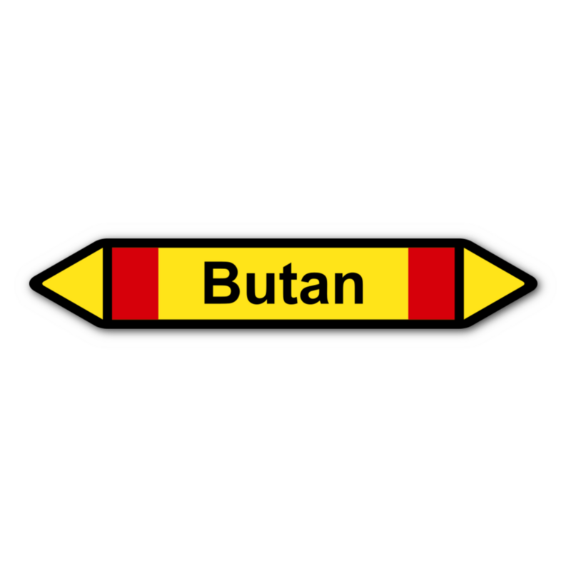Rohrleitungskennzeichnung „Butan“, ohne Piktogramme