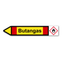 Rohrleitungskennzeichnung „Butangas“