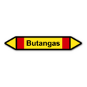 Rohrleitungskennzeichnung „Butangas“, ohne Piktogramme