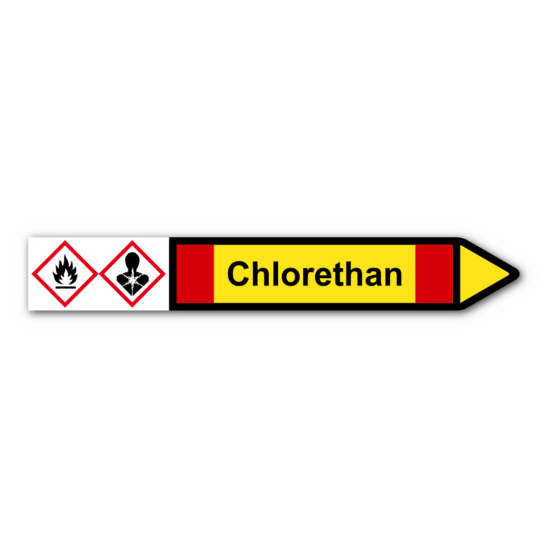 Rohrleitungskennzeichnung „Chlorethan“