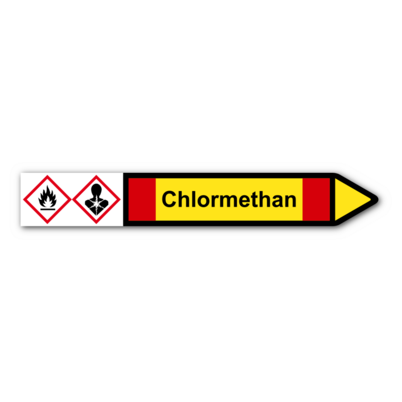Rohrleitungskennzeichnung „Chlormethan“