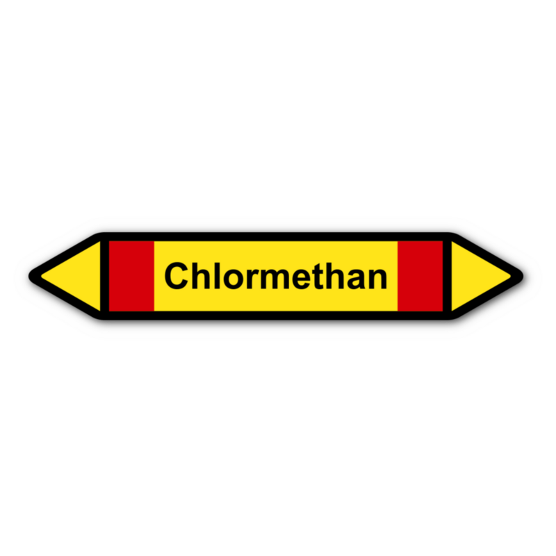 Rohrleitungskennzeichnung „Chlormethan“, ohne Piktogramme