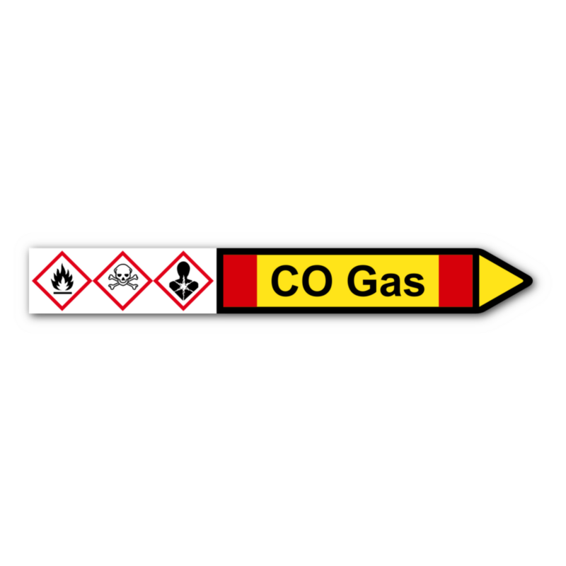 Rohrleitungskennzeichnung „CO Gas“