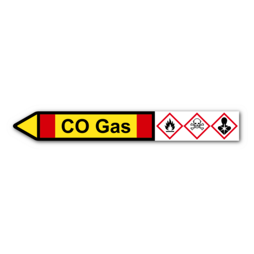 Rohrleitungskennzeichnung „CO Gas“