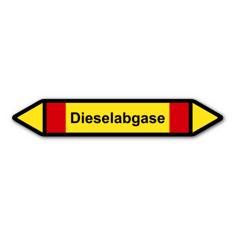 Rohrleitungskennzeichnung „Dieselabgase“, ohne Piktogramme