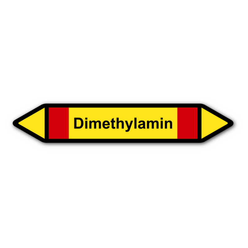 Rohrleitungskennzeichnung „Dimethylamin“, ohne Piktogramme