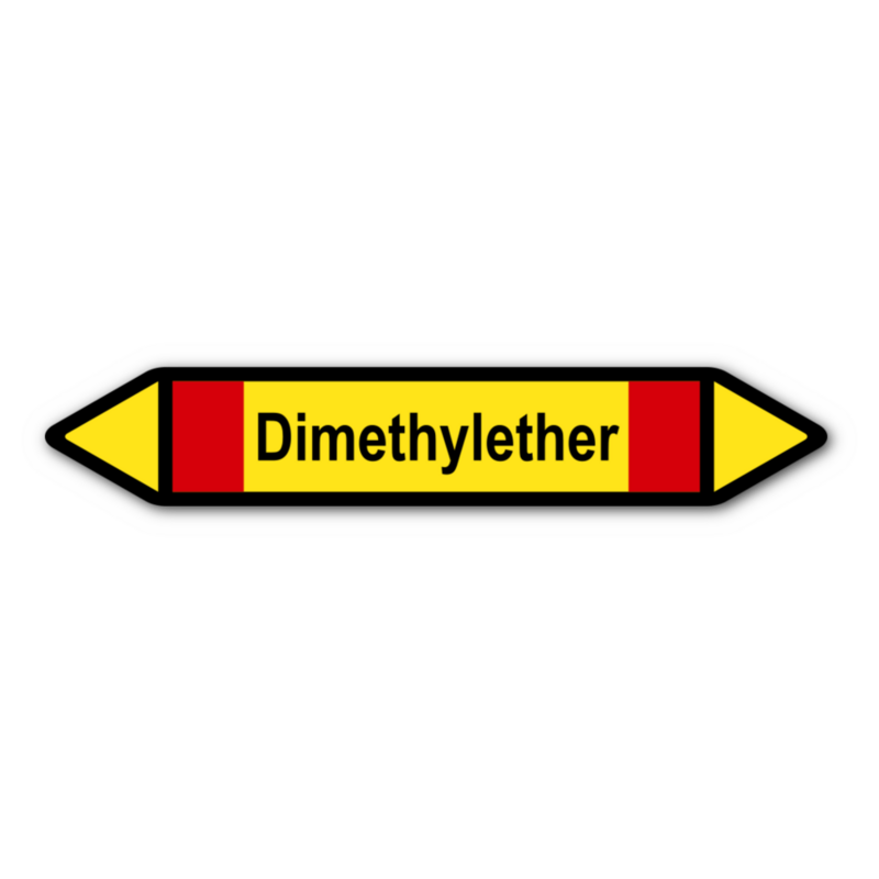 Rohrleitungskennzeichnung „Dimethylether“, ohne Piktogramme