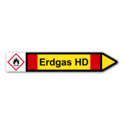 Rohrleitungskennzeichnung „Erdgas HD“