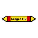 Rohrleitungskennzeichnung „Erdgas HD“, ohne Piktogramme