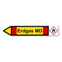 Rohrleitungskennzeichnung „Erdgas MD“