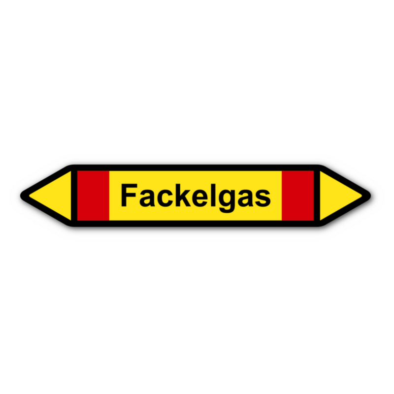 Rohrleitungskennzeichnung „Fackelgas“, ohne Piktogramme