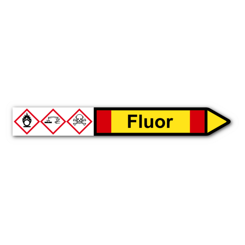 Rohrleitungskennzeichnung „Fluor“