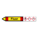 Rohrleitungskennzeichnung „Fluor“