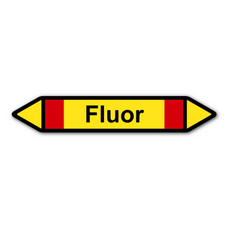 Rohrleitungskennzeichnung „Fluor“, ohne Piktogramme