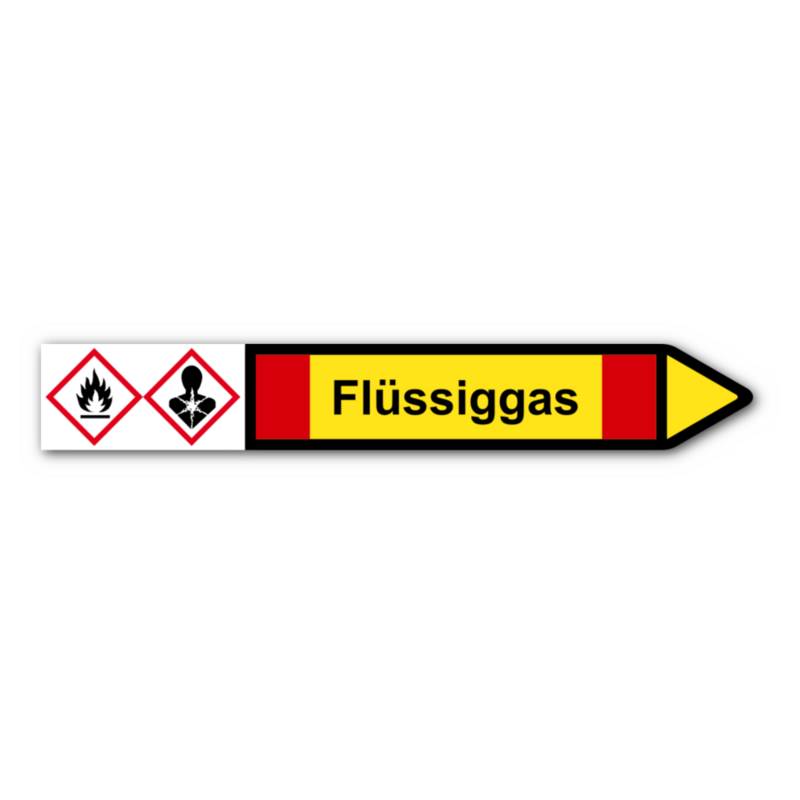 Rohrleitungskennzeichnung „Flüssiggas“