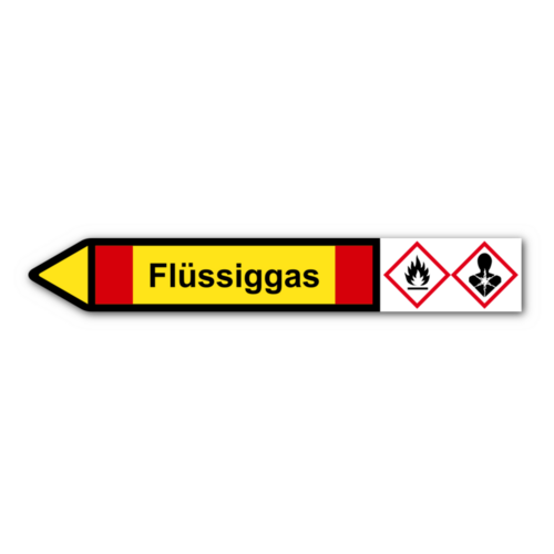 Rohrleitungskennzeichnung „Flüssiggas“