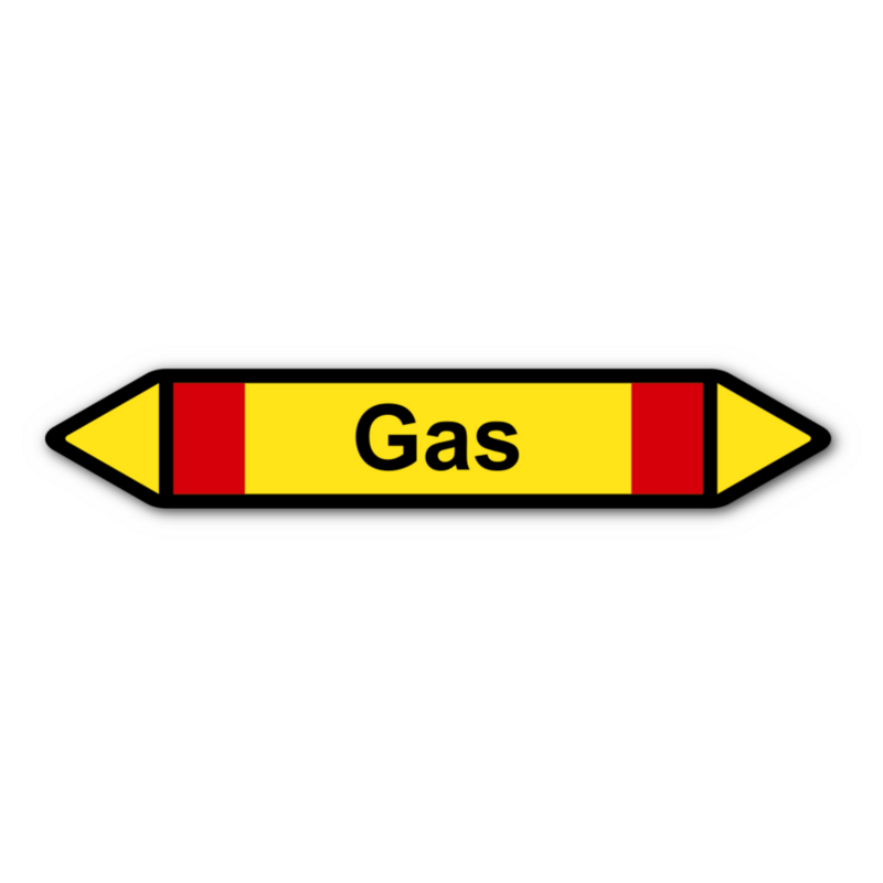 Rohrleitungskennzeichnung „Gas“