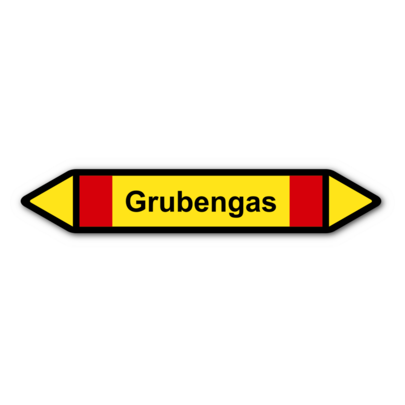 Rohrleitungskennzeichnung „Grubengas“, ohne Piktogramme