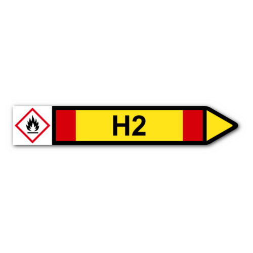 Rohrleitungskennzeichnung „H2“