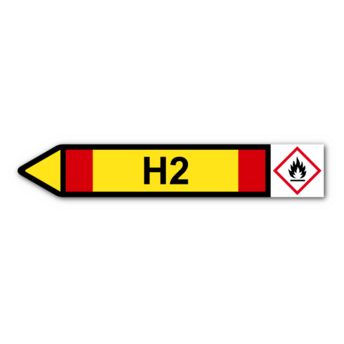 Rohrleitungskennzeichnung „H2“