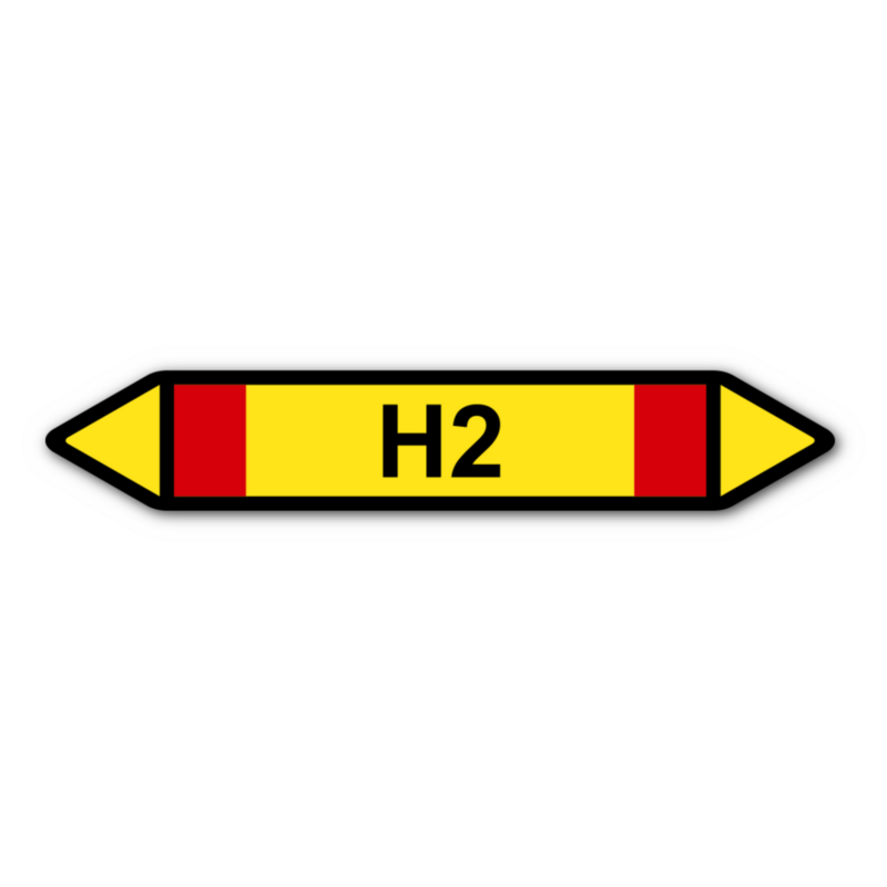Rohrleitungskennzeichnung „H2“, ohne Piktogramme