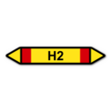 Rohrleitungskennzeichnung „H2“, ohne Piktogramme