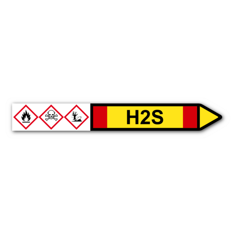 Rohrleitungskennzeichnung „H2S“