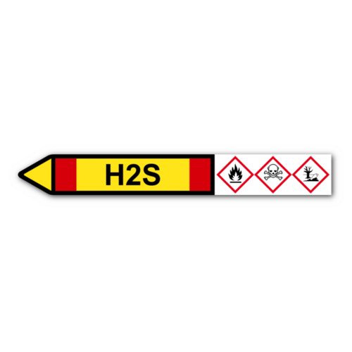 Rohrleitungskennzeichnung „H2S“