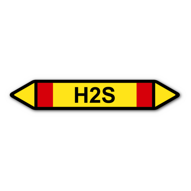 Rohrleitungskennzeichnung „H2S“, ohne Piktogramme