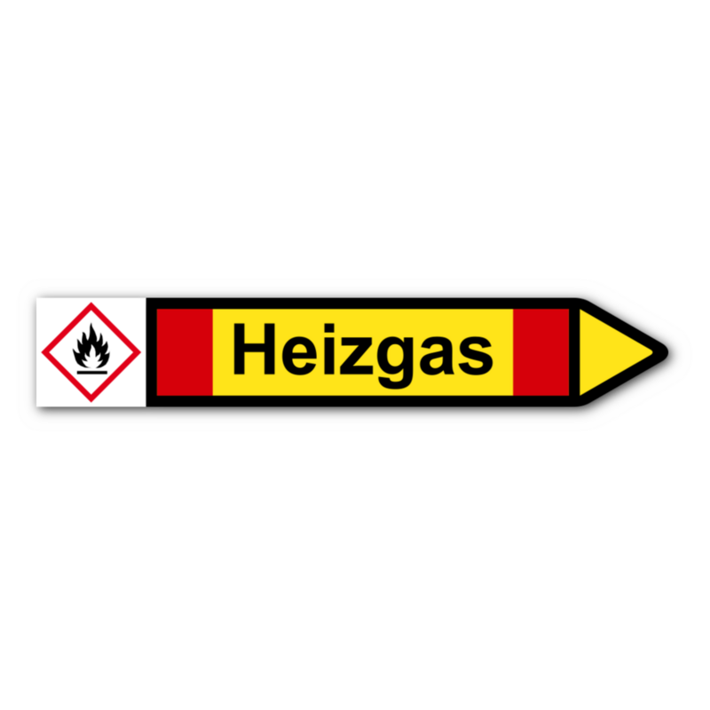 GHS 472 37x270mm Rohrleitungskennzeichen Erdgas Gefahrensymbol 
