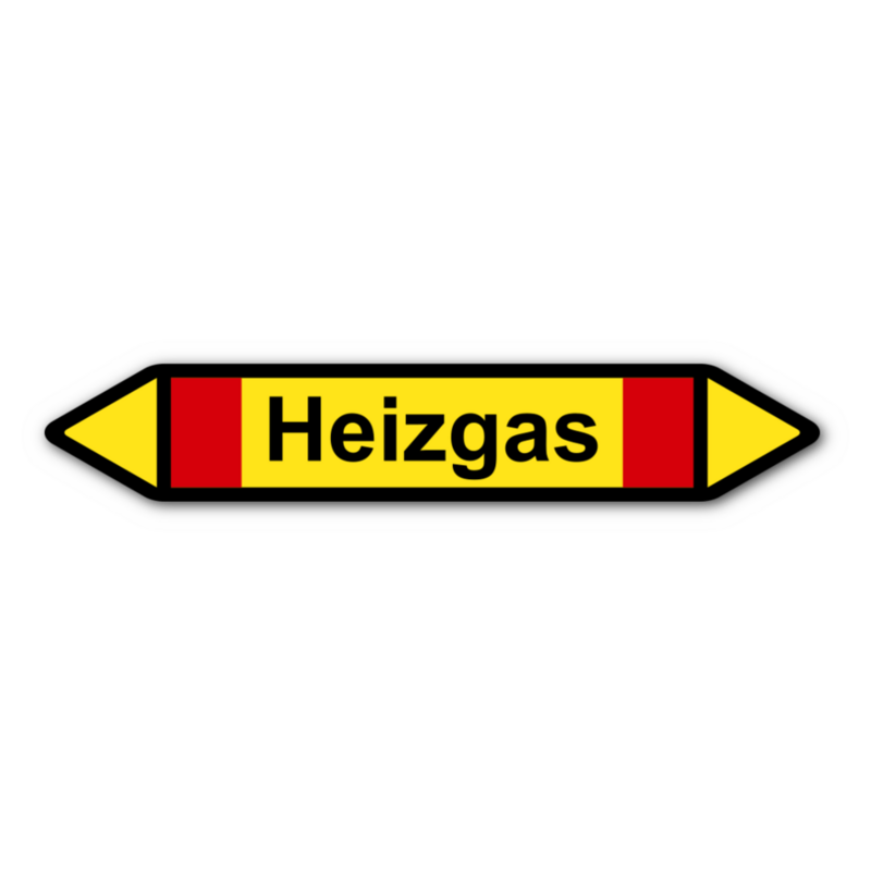 Rohrleitungskennzeichnung „Heizgas“, ohne Piktogramme