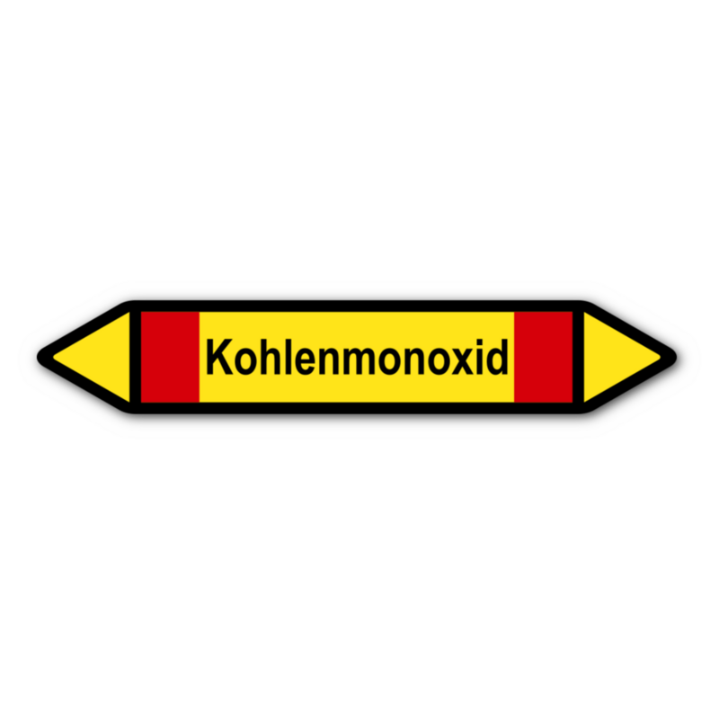 Rohrleitungskennzeichnung „Kohlenmonoxid“, ohne Piktogramme