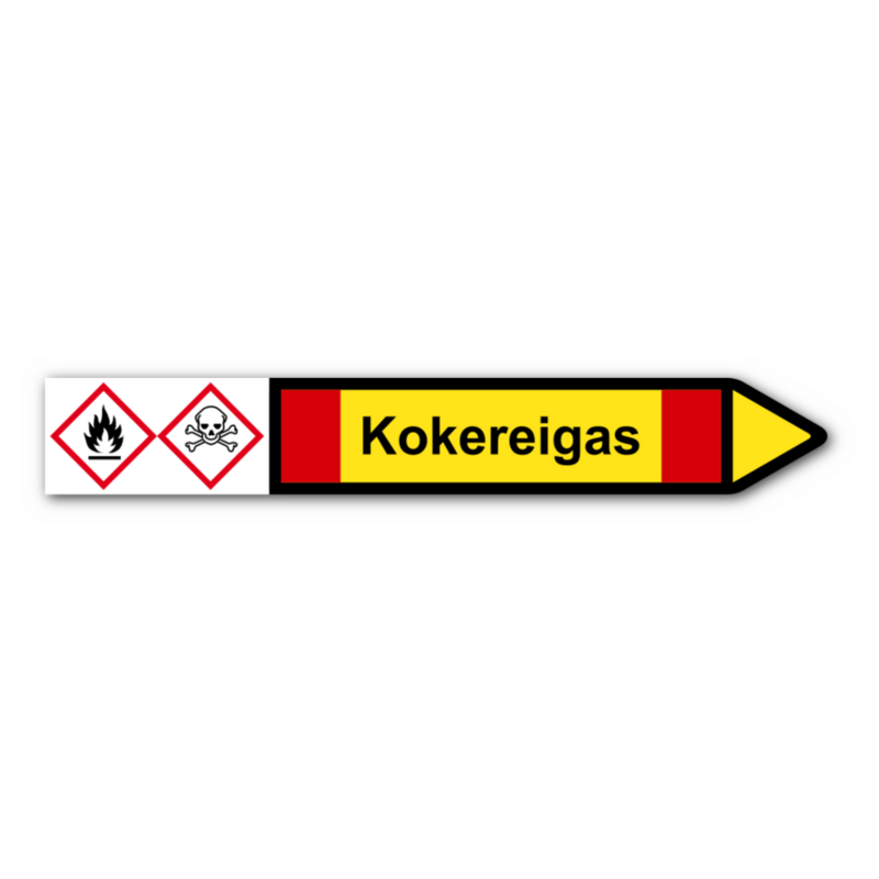 Rohrleitungskennzeichnung „Kokereigas“