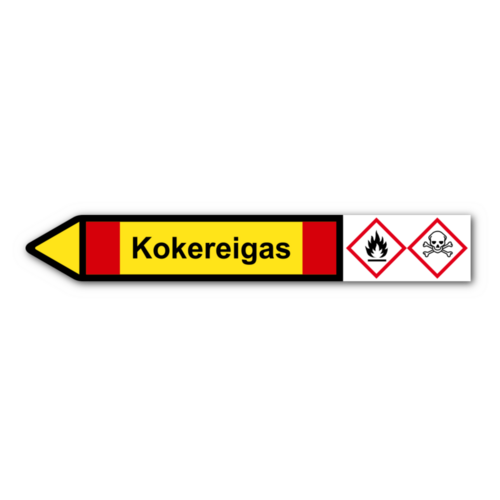 Rohrleitungskennzeichnung „Kokereigas“