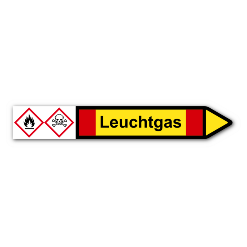 Rohrleitungskennzeichnung „Leuchtgas“
