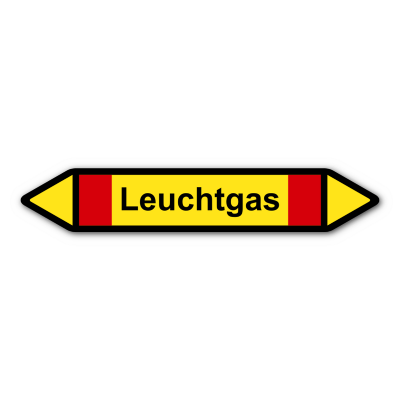 Rohrleitungskennzeichnung „Leuchtgas“, ohne Piktogramme