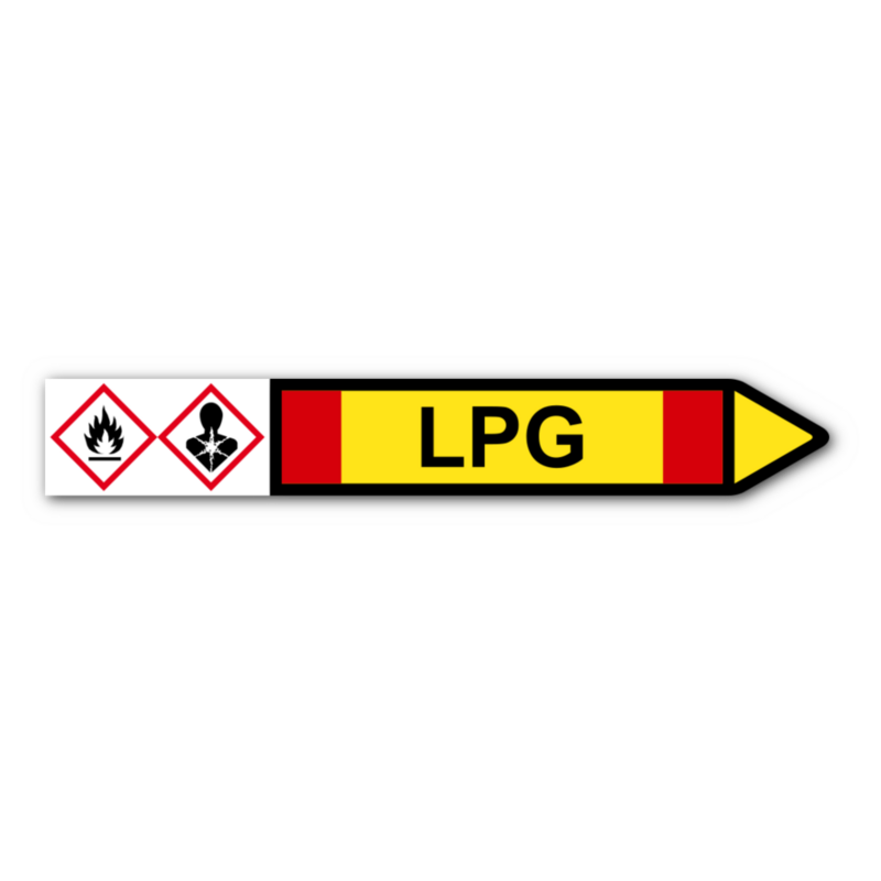 Rohrleitungskennzeichnung „LPG“