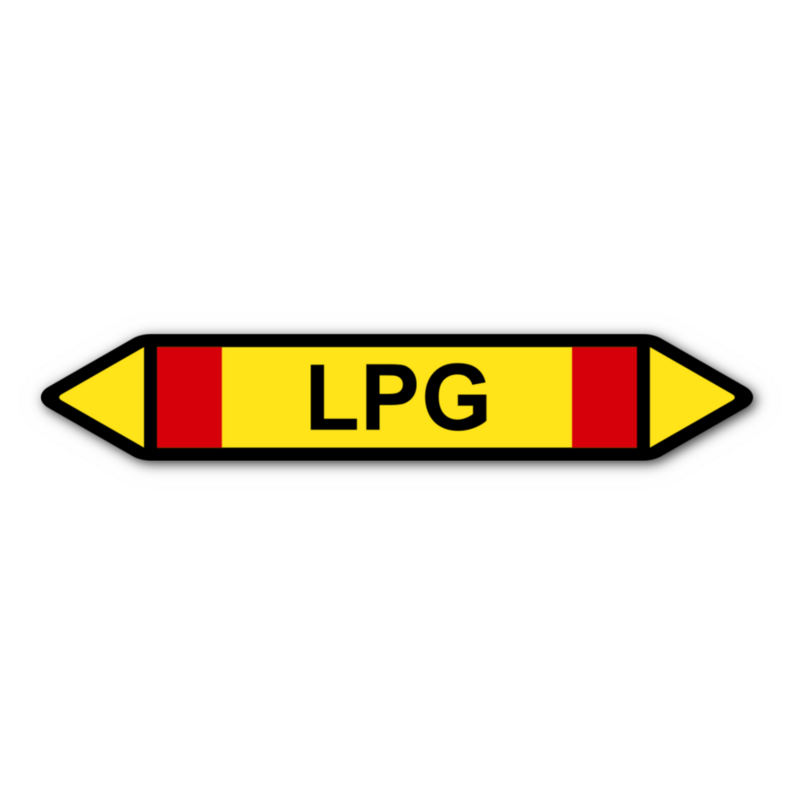 Rohrleitungskennzeichnung „LPG“, ohne Piktogramme