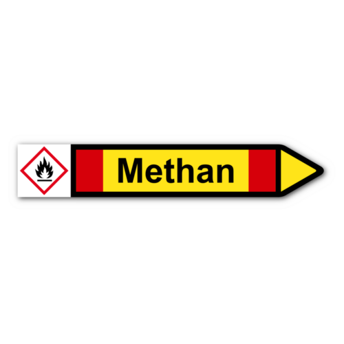 Rohrleitungskennzeichnung „Methan“