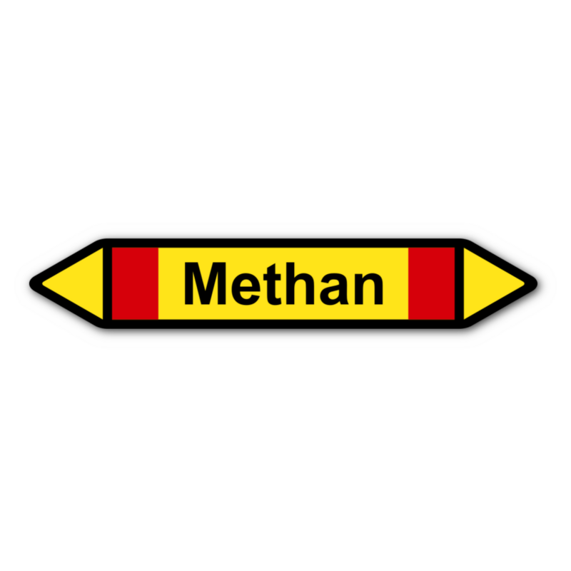 Rohrleitungskennzeichnung „Methan“, ohne Piktogramme